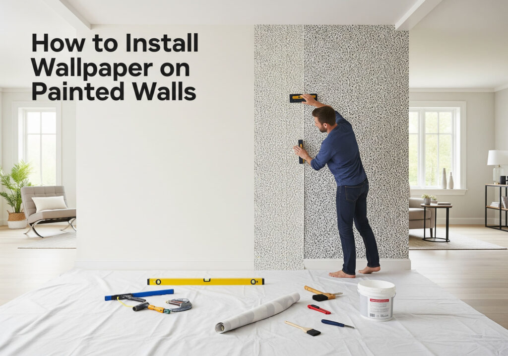 how to install wallpaper on painted wall