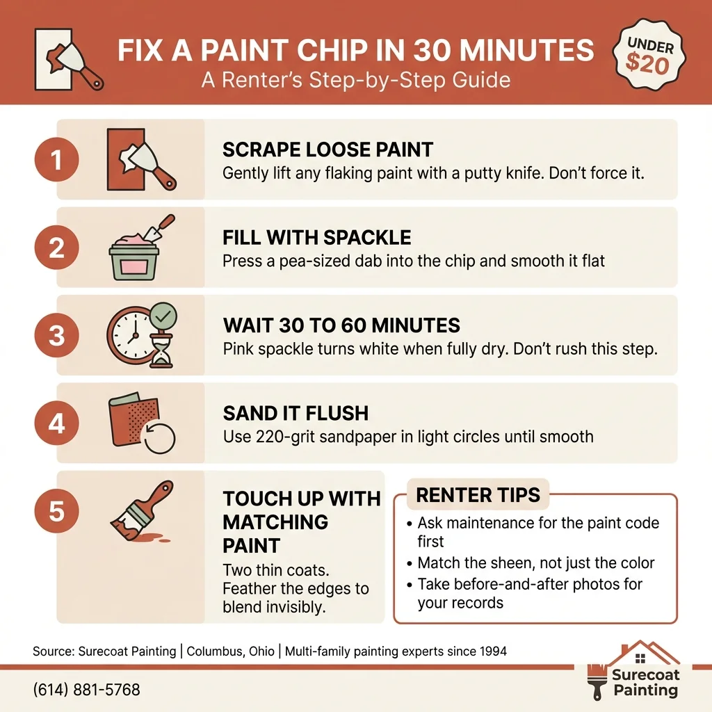 Apartment paint chip repair