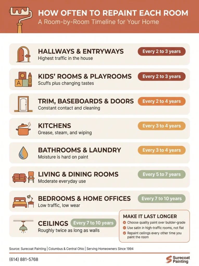 Room-by-room repaint timeline
